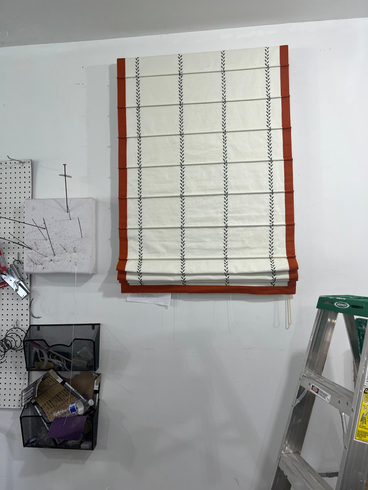 Roman shade in workshop