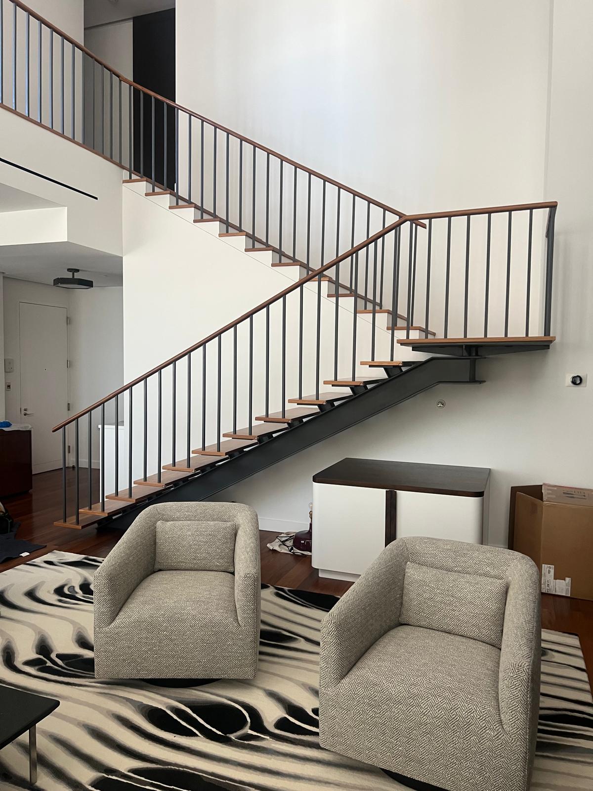 Modern chairs in living room