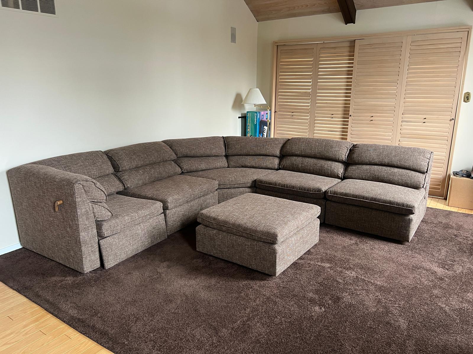 Large gray sectional installed in home